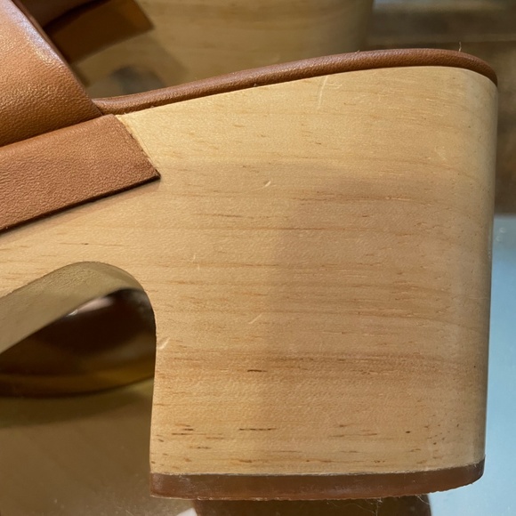 Rachel Comey Bose Clog Size 9 Cognac Leather Wood Platform - Picture 11 of 14